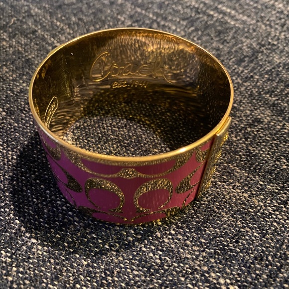 Coach Large Purple & Gold Bangle - Picture 5 of 6